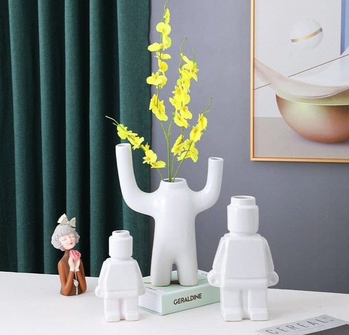 Vase Robot Figure Ceramic Design | Living Room