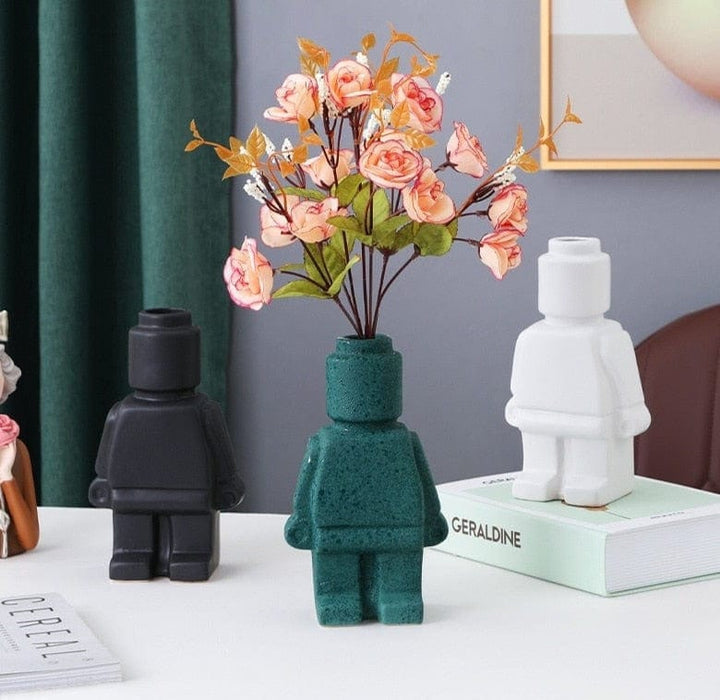 Vase Robot Figure Ceramic Design | Living Room