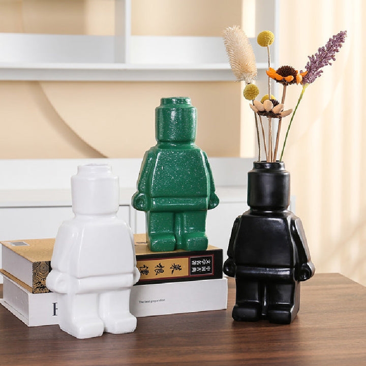 Vase Robot Figure Ceramic Design | Living Room