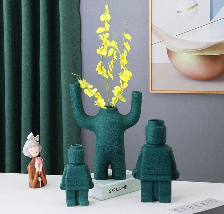 Vase Robot Figure Ceramic Design | Living Room