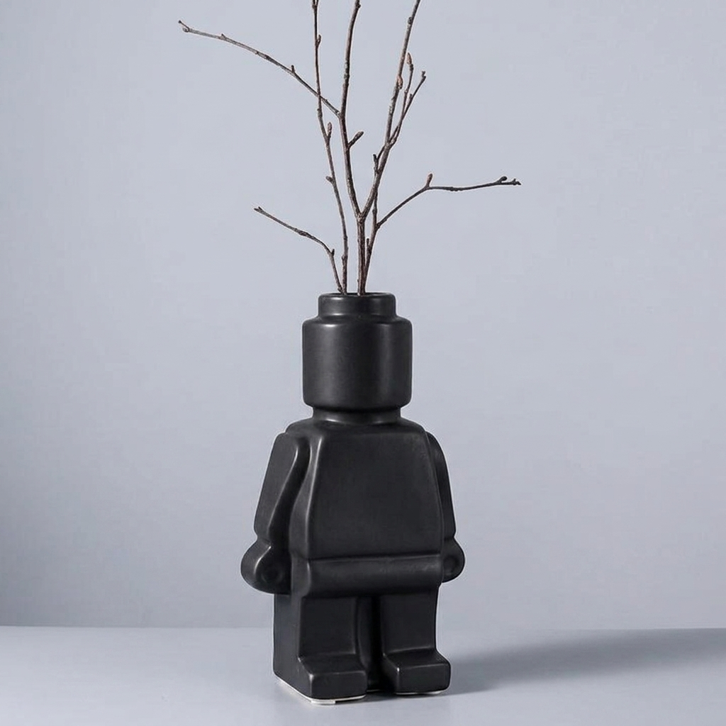 Vase Robot Figure Ceramic Design | Living Room