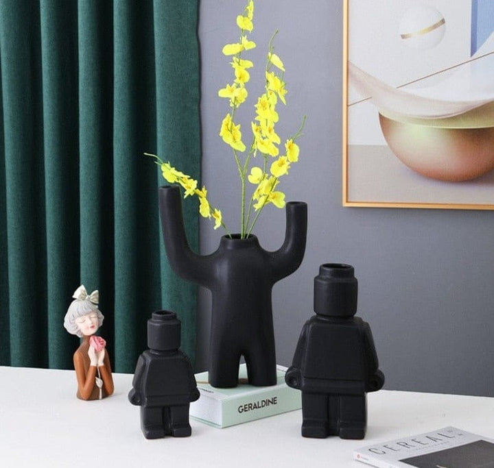 Vase Robot Figure Ceramic Design | Living Room