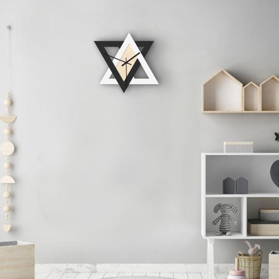 Wall Clock with Geometric Triangles | Living Room & Kitchen