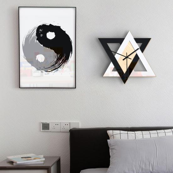 Wall Clock with Geometric Triangles | Living Room & Kitchen