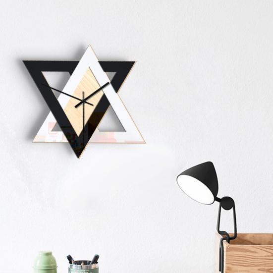 Wall Clock with Geometric Triangles | Living Room & Kitchen