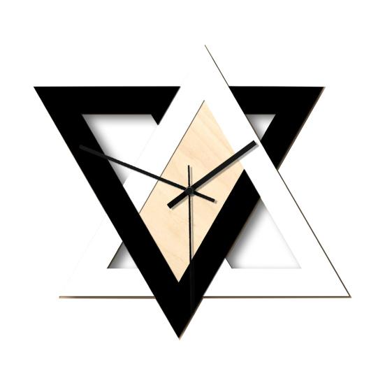Wall Clock with Geometric Triangles | Living Room & Kitchen
