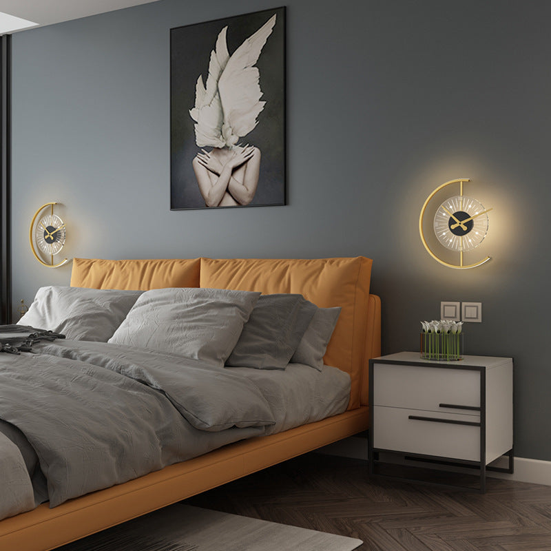 Wall Clock with LED Light | Wall Sconce