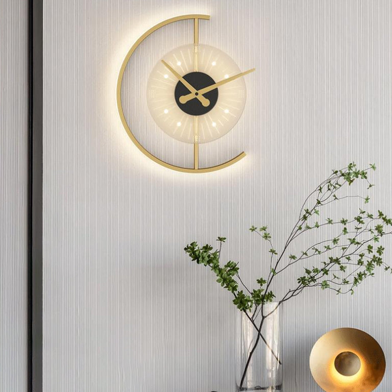 Wall Clock with LED Light | Wall Sconce