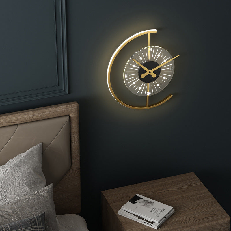 Wall Clock with LED Light | Wall Sconce