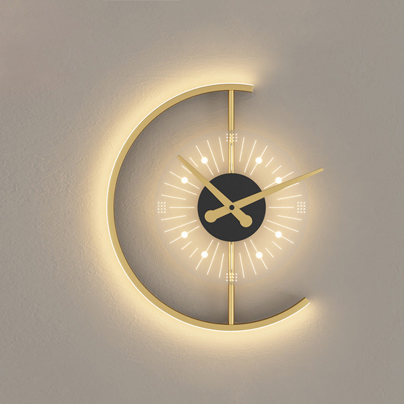 Wall Clock with LED Light | Wall Sconce