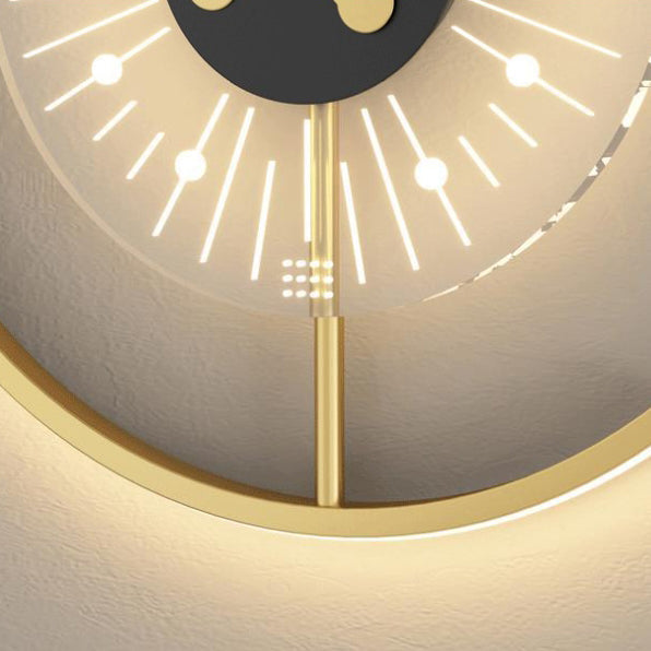 Wall Clock with LED Light | Wall Sconce