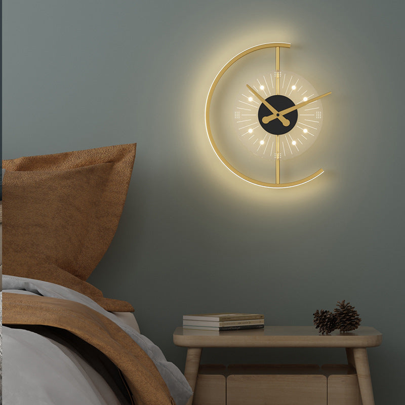 Wall Clock with LED Light | Wall Sconce