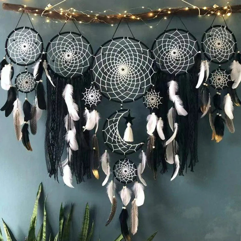 Wall Decor Dream Catcher with Feathers for Bedroom | Boho