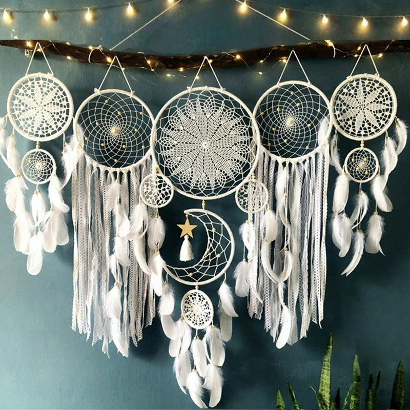 Wall Decor Dream Catcher with Feathers for Bedroom | Boho
