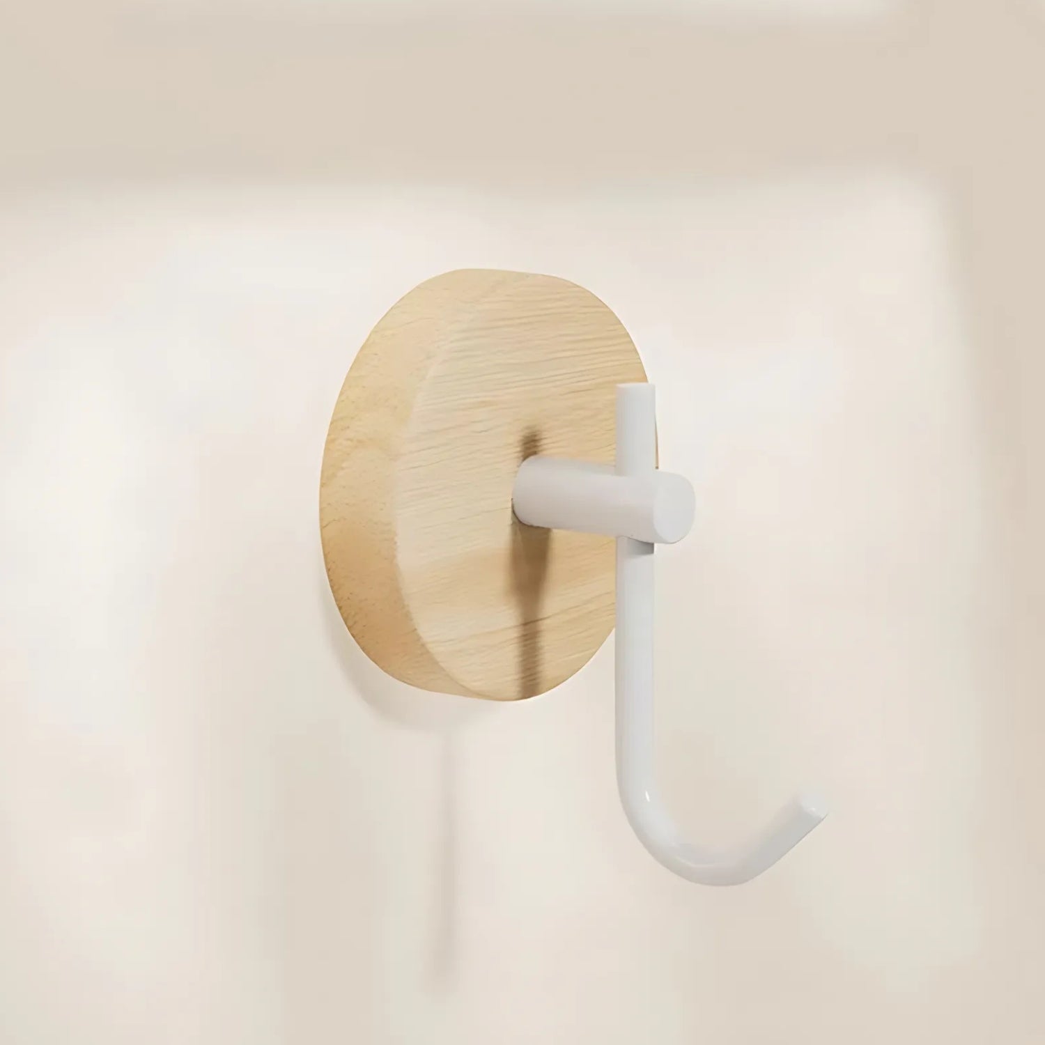Wall Hook with Wood Base & Metal Hook | Single