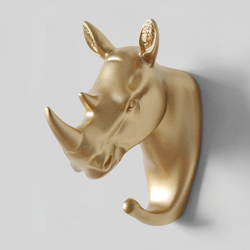 Wall Hooks Animal Head Sculpture Decorative | Storage Hangers