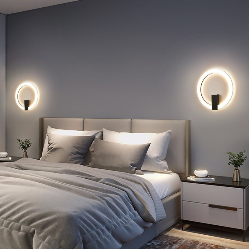 Wall Sconce LED for Bedroom Bedside | Round Ring