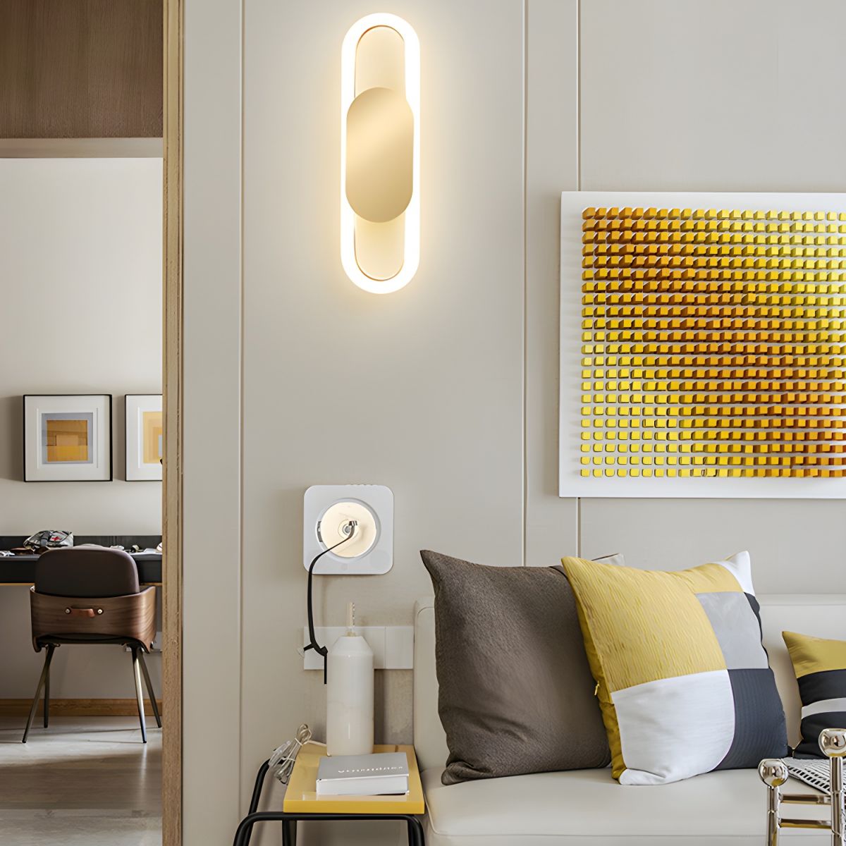 Wall Sconces with LED for Bedroom & Living Room | Oval Design