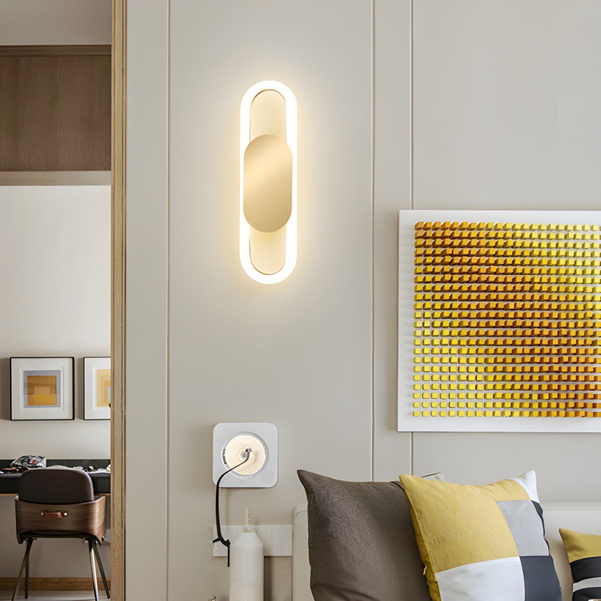 Wall Sconces with LED for Bedroom & Living Room | Oval Design