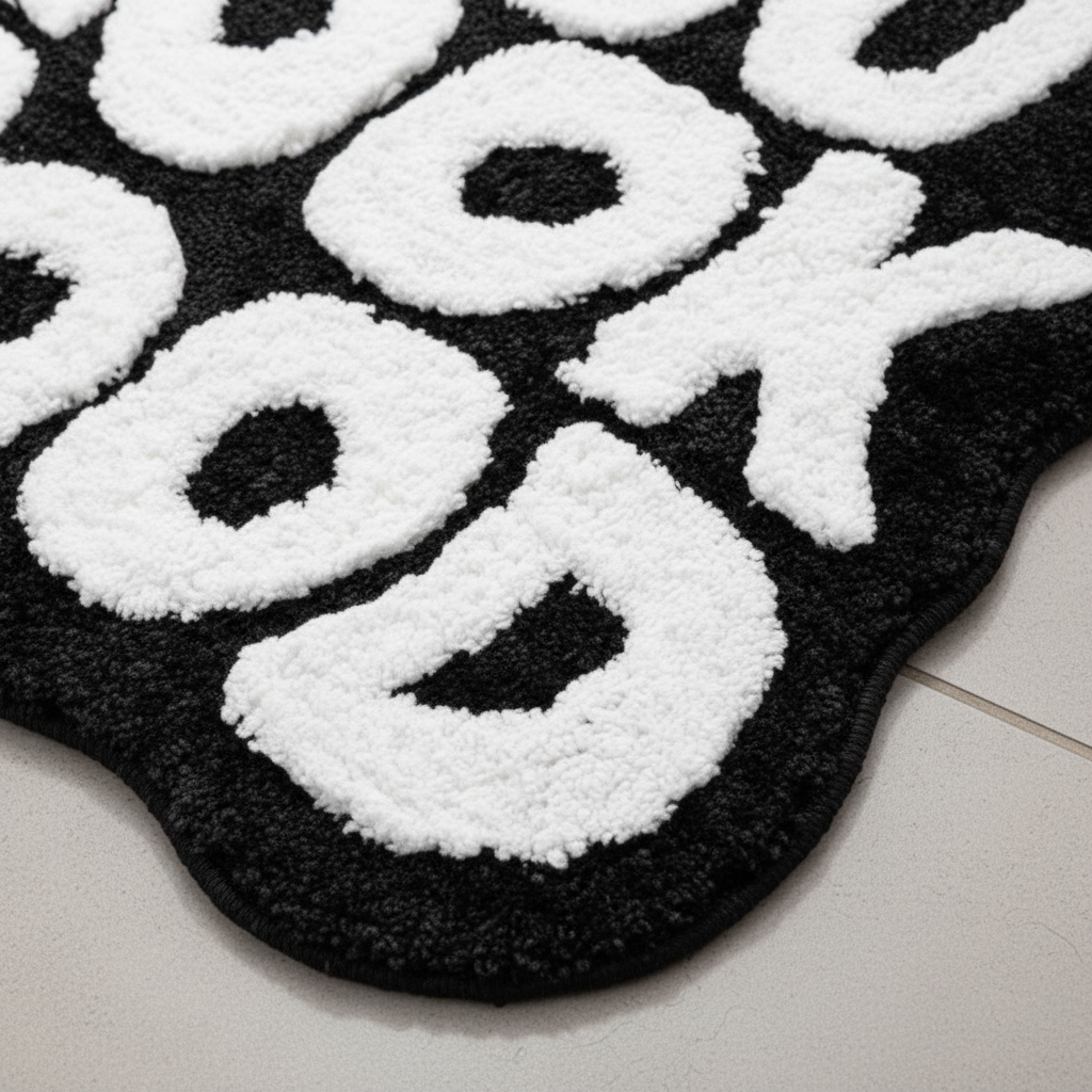 Washable Rug Fluffy Tufted for Bedroom | Letter Design