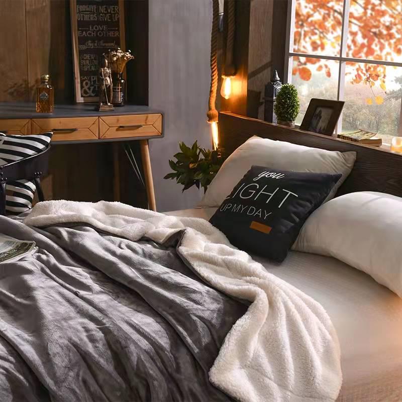 Weighted Blanket Sherpa Fleece Reversible for Bed | Fluffy