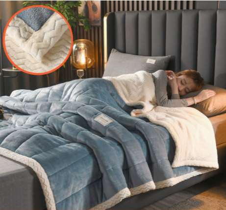 Weighted Blankets Quilted Sherpa with Flannel Top | Reversible