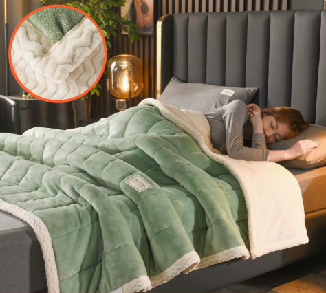 Weighted Blankets Quilted Sherpa with Flannel Top | Reversible