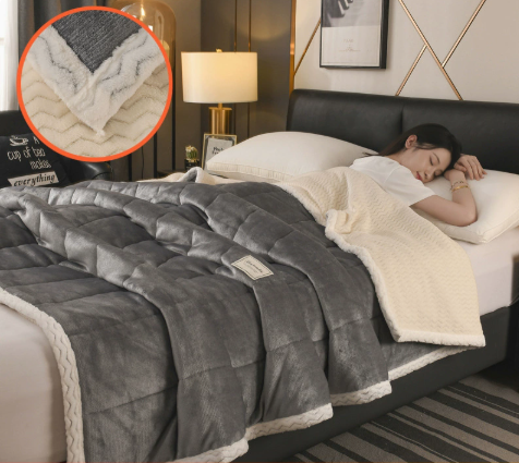 Weighted Blankets Quilted Sherpa with Flannel Top | Reversible