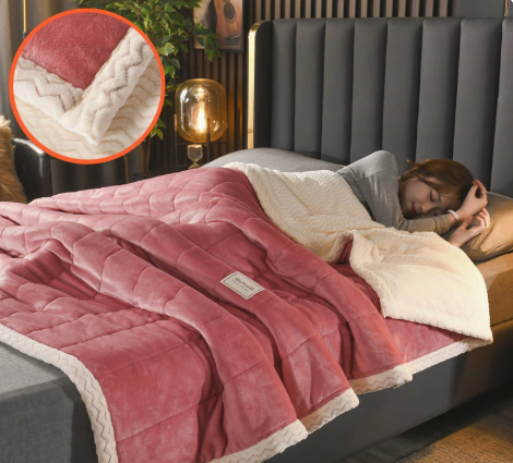 Weighted Blankets Quilted Sherpa with Flannel Top | Reversible